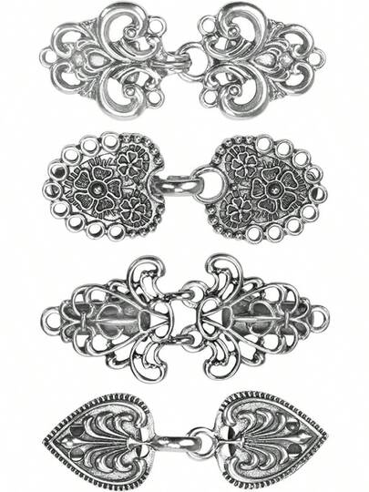 4 Pieces Vintage Sweater Clips, Sweater Clips For Cardigans To Hold Sweater Together, Shawl Collar Clasp Dress Shirt Brooch Clip&Dress Clips Back Cinchhalloween