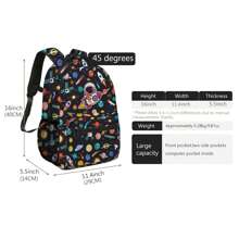 2 PIEZAS Mochila de vuelta al colegio para niños y niñas, con impresión creativa, ideal para estudiantes de primaria, secundaria y preparatoria, mochila escolar de gran capacidad de 16 pulgadas con lonchera