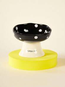 PETSIN Cat Bowl Ceramic Cat Food Bowl Dog Bowl Food Bowl Cat Bowl Rice Bowl High Footed Dog Drinking Bowl Diagonal Mouth Large Bowl Pet Specific