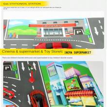 1 片大型无纺布城市交通游戏垫，防水防潮，现代风格互动式道路地图，适合儿童玩具车游戏、房间装饰、教育工具、返校季用品 - 彩色 - 查看 7