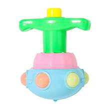 1pc/3pcs Cute Cartoon Lotus Flower Glowing Spinning Top Toys, Multiple Designs - Multicolor - View 10