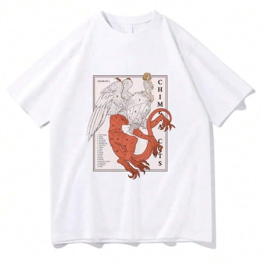 Cool Summer Delicious In Dungeon Falin Chimera Cuts Tshirt Fashion Women's Harajuku Marcille Chilchuck T-Shirt Unisex Vintage T - 白色 - 查看 1