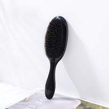 Cepillo alisador y rizador para cabello húmedo y seco, peine de masaje para el cabello - Negro - Ver 5