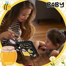 1件新款蜜蜂和章鱼卡通婴儿布相册，宝宝成长记忆相册，婴儿照片收纳相册 - 黑色 - 查看 6