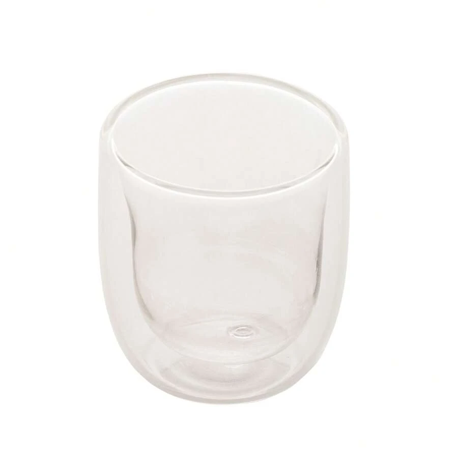 Conjunto com 2 Copos para Café com Parede Dupla de Vidro Borossilicaro Resistente ao Calor 100ml - Wolff