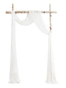 1pc 9.83ft Cream White Elastic Satin Backdrop, Opaque Fabric, Multi-Color Curtain, Photography Background, Suitable For Wedding, Party, Stage Decoration, Bridal Shower, Anniversary Party, Birthday Party, Valentine's Day Party, Halloween Party - White - View 11