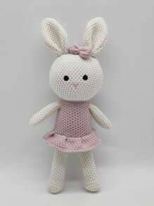 Poupée en peluche de couple de lapin et d'ours tricotés, matériau doux et confortable. Cadeau d'anniversaire créatif pour petite amie, petit ami, amis. Décoration de maison pour le lit, le canapé, le salon