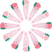 4pcs/Set Women Elegant Minimalist Strawberry Hair Clips, Suitable For Everyday Bangs And Hair Styling Claw Clips Hair Claws Hair Barrettes, School Stuff, Pink Hair Clips, Cute Accessories