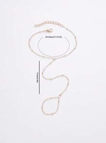 1pc Fashionable Pearl Finger Chain, Inexpensive & Delicate Bracelet Suitable For Women's Daily Wear