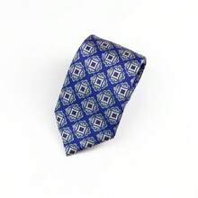 1 pieza Corbata clásica de moda a cuadros para hombre, adecuada para bodas, fiestas y regalos