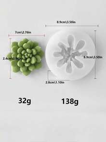 DIY多肉植物硅胶模具，装饰性多肉植物蜡烛模具，可重复使用，多种款式可选 - 白色 - 查看 14