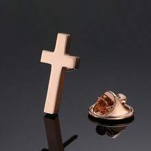 优质男女通用十字胸针，多色时尚商务西装翻领别针，简约防滑衣服和鞋子配饰 - 彩色 - 查看 10