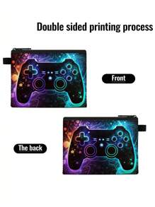 Kids Game Patterns Wallet - Mini Coin Purse With Soccer Pattern For Boys And Girls - Cute & Durable Kids Wallet With Zipper - Perfect For School, Travel, And Everyday Use (5.5" X 4.3")