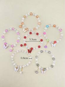 6 chiếc vòng tay hạt thủy tinh hình bướm thời trang Bohemian, quà tặng ngày lễ cho phụ nữ (Màu mặt dây chuyền ngẫu nhiên) - Nhiều màu - Xem 5