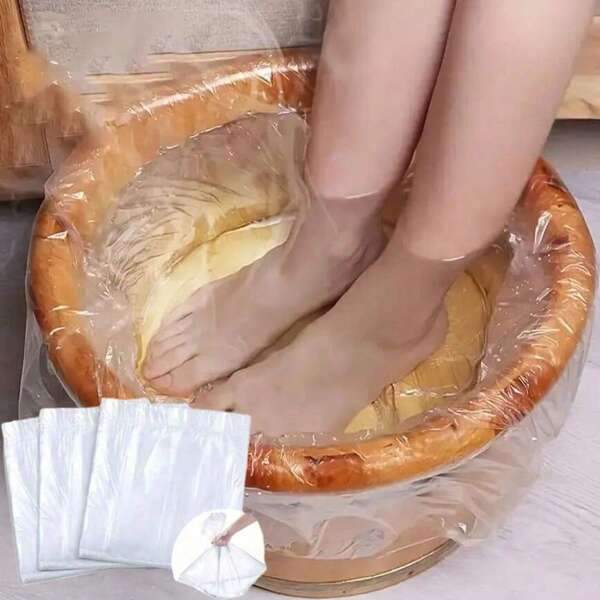 80 piezas de 25,5*21,7 pulgadas Bolsas para baños de pies desechables, forro desechable para bañera portátil, bolsas de plástico para spa de pedicura, forros de bañera de pies grandes y delgados desechables para uso en el hogar, el hotel y el spa de pedicura, accesorios para baños y spas de pies, bolsas para remojo de pies para viajes (color y estilo aleatorios)