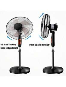 AMAZING VISION Ventilador de pared-16 pulgadas-5 aspas de ventilador-ventiladores de pared de 3 velocidades,,ventiladores de pared con cabezal móvil para uso doméstico - Tipo de Enchufe A USA (110-127V) - Ver 3