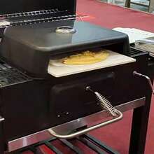 Grill Top BBQ Pizza Oven | Pizza Stone Included | Temperature Gauge,Carry Handle - Black - View 4