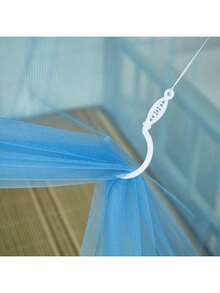 1pc Lightweight Polyester Mesh Canopy Bed Curtain - Portable Summer Mosquito Net, Suitable For Patio, Porch, Camping & Bedroom Decor, Breathable Design For Quiet & Cozy Ambience, Easy To Install Mosquito Net, Summer Bedding Accessory - Blue - View 3