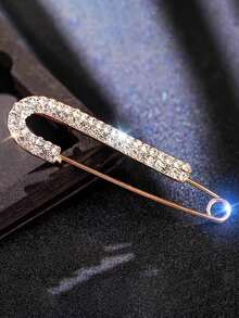 1/3/6 Pcs Elegant Rhinestone Collar Brooch Pin - Extra Large, Non-Slip, Perfect Accessory For Women Cardigan And Jacket - Minimalist, Delicate Design, Suitable For Everyday Wear, Formal Dress Accessory, Clothing & Bag Decorative Pin - Multicolor - View 4