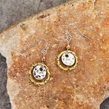 1 par de pendientes de aro geométricos vintage exquisitos y elegantes