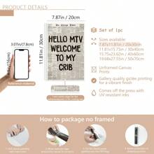1pc Unframed Welcome To My Crib Prints - Vintage Newspaper Prints, Typographic Canvas Posters, 70's Pop Wall Art, Aesthetic Wall Art, Posters, Wall Art, Room Decoration Stuff, Modern, Quotes (Optional Frame)