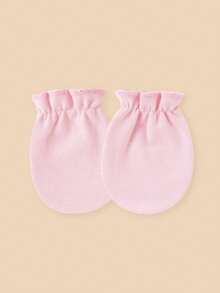 8 Pairs Baby Girls' Solid Color Anti-Scratch Mittens, Soft & Comfortable, Suitable For 0-6 Months Babies Daily Casual Wear, All Seasons - Girls Series - View 10