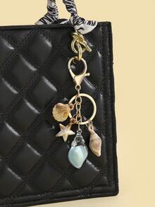 1 件全新创意逼真海洋生物海星和贝壳吊坠夜光水晶海星和贝壳吊坠女士包包吊坠礼物送给朋友适合日常使用海滩配饰海滩必需品度假