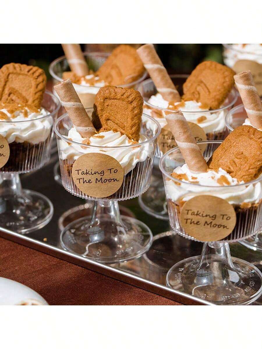 25pcs 100ml Dessert Cups (Please Confirm The Specifications And Dimensions Before Purchasing), Plastic Containers, Suitable For Espresso, Tiramisu Pudding, Cheesecake, Mousse, Reusable, Suitable For Birthday Parties And Wedding Parties,All Saints' Day Christmas Gift.(The Cup Does Not Include The Sticker.) - 多色1 - 查看 1