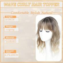 MHair Toppers For Women With Thinning 16 Inch Toppers Hair Pieces For Women French Clip In Bangs 360° 3D RT6613A Bangs 7001 - 深棕色至米色 - 查看 2
