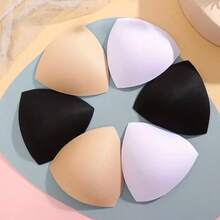 1pc Random Color Sponge Bra Pads, Thick Triangle Pad Inserts For Sports Bras, Yoga Tops, Bra Cups In Stock