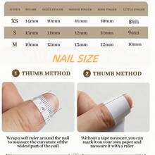 10 片法式指甲霜风金色指甲压片办公室日常佩戴假指甲人造指甲套装按压指甲美甲用品指甲