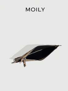 女士复古串珠链条拼接斜挎包，树皮纹理，纯色通勤信封包，方形盒包，独特设计，硬壳链条斜挎包，女士购物袋