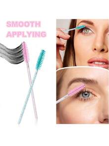 250/50pcs1disposable Crystal Sparkling Eyelash Brushes, Double-Sided Shadow Brushes, Eyelash Extension Brushes, Eyebrow Makeup Brushes, - Multicolor - View 7