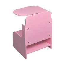 2 In 1 Wooden Children Table With Chair, Small Kids Table And Chair Set With Storage Box, Suitable For Kids Children Toddlers Boys Girls, Pink - Pink - View 6