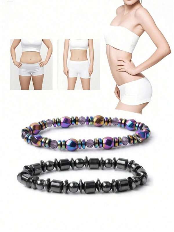 1 pieza Conjunto de pulsera y tobillera magnética de terapia, adecuado para hombres y mujeres, estimulador del sistema inmunitario, alivia el dolor de artritis y síndrome del túnel carpiano/pulsera magnética de ajuste ceñido, promueve la circulación sanguínea, accesorio para yoga y pérdida de peso