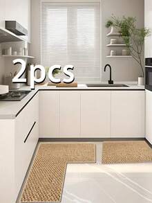 1pc Kitchen Imitation Linen Rug, Thickened Rug, Premium Rug, Pineapple Loop Rug, Thickened Dustproof Washable Rug, Door Mat, Living Room Rug, Kitchen Mat, Bathroom Mat, Decorative Rug - Multicolor - View 4