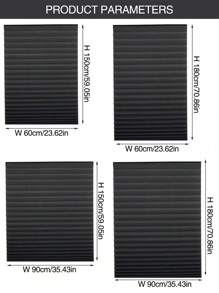 1pc Solid Color Self-Adhesive Blackout Pleated Window Curtain - Cordless Modern Design, No Drilling Required, Easy Installation, Privacy Protection For Bedroom, Durable Waterproof Fabric, Suitable For Bedroom, Living Room, Kitchen, Etc.