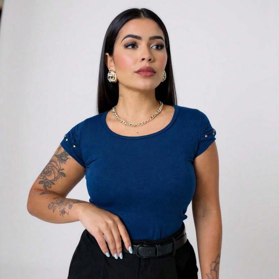 Women T-Shirts - Màu xanh hải quân - Xem 1