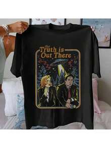 The Truth Is Out There Unisex Basic Cotton T-Shirt Maligu Fashion - Negro - Ver 1