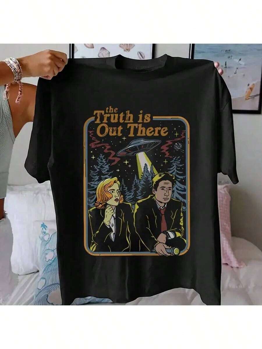 The Truth Is Out There Unisex Basic Cotton T-Shirt Maligu Fashion - Negro - Ver 1