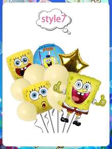 SpongeBob SquarePants 海绵宝宝和铝箔气球和彩色卡通乳胶气球海绵宝宝和派大星形状人物铝箔气球 - 彩色 - 查看 18