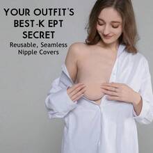 2pcs Silicone Invisible Nipple Cover Pasties, Thin & Breathable, Designed For Wedding Dresses, Strapless Gowns, Invisible Bras, Dresses, Jumpsuits, Vacation - 杏 - 查看 3