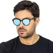 Men's Unisex Round Classic Sunglasses Colored Lenses UV400 Protection Vintage Style Modern Casual