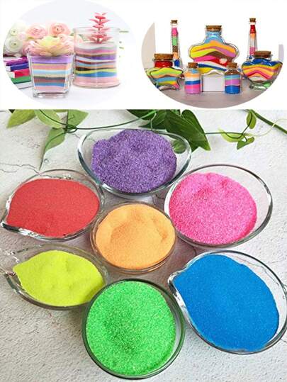 Sabbia arcobaleno da festival, sabbia da spiaggia, sabbia per arte, parco divertimenti artificiale, sabbia per paesaggi - adatti per creare arte della sabbia natalizia, decorazioni per le vacanze e regali fai-da-te personalizzati. Sono applicabili per matrimoni, materiali per pittura artigianale, supplementi per giardini zen, decorazioni per portacandele e bruciatori di incenso, riempitivi per vasi e decorazioni per la casa.