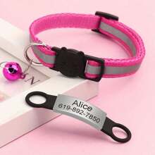 Reflective Cat Collar Personalized Pet ID Tag, Separation Cat Collar With Name Tag, Kitten Collar With Bell, Suitable For Male Puppies And Female Puppies And Cats