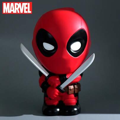 1PC  Officially Licensed Deadpool Money Bank Cartoon Image Anime Character Piggy Bank Large Capacity Movie Peripheral Party Dress Up Props Creative Bedroom Living Room Decorations Ornament Christmas Halloween Birthday Anniversary Surprise Gift For Family And Friends