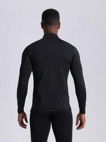 Herren Fleece Sweatshirt mit halber Reißverschluss - Stehkragen, Langarm, weich & warm für Herbst/Winter Sport & Lässig Tragen, Lässig Outdoor Tragen Lässig Stil Oberteil Dickes Fleece Daunen Plüschfutter Hochkragen Gym Outdoor Sport Jacke - Schwarz - Übersicht 7