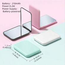 Portable LED Lighted Compact Mirror, Mini Foldable Makeup Mirror With 1X/3X Magnification, Hand-Held, Small Lighting, Pocket Mirror For Home, Bathroom, Dresser Vanity, Travel - White - View 7