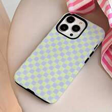 Phone case: Green and  Plaid Pattern Chic Cool Unique Two-In-One Film Case - Tough, Dual Layered Case for Superior Protection, Durable, Drop-proof - for  16, 15, 14, 13, 12, 11, Plus, Pro, Max, Perfect Birthday Gift New Year Gift for Friends - Weiss - Übersicht 6