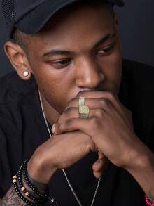 Milacolato 5pcs 18K Gold Plated Bling Pinky Ring Simulated Diamond Iced Out CZ Punky Rappers Star Dollar Sign Hip Hop Ring For Men